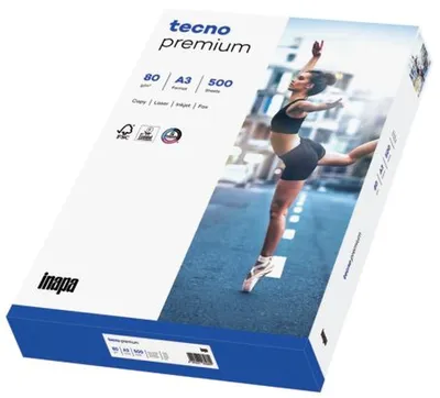 Image de TECNO 2100011498 Papier à copier premium A3 80 g/qm blanc 500 feuilles