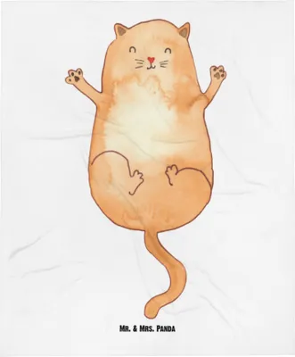 Produktbild von Mr. & Mrs. Panda Erstlingsdecke Katze Umarmen - Weiß - Geschenk, Fleecedecke, Liebe, Babydecke, Schlummerdecke, Plaid, Cat, Haustier, Kinderdecke, Cats, Katzen