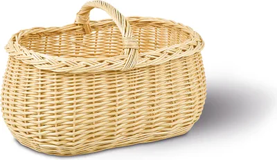 Produktbild von Einkaufskorb helle Vollweide, T50cm x B37cm x H25/35cm, Tragekorb, Weidenkorb