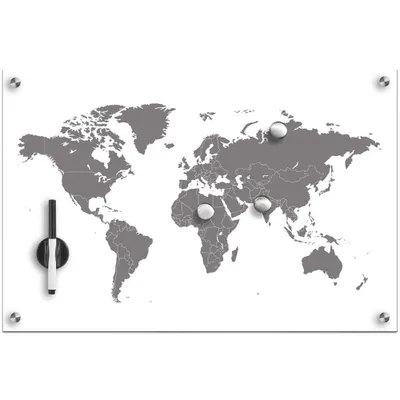 Produktbild von Zeller Glas-Magnettafel 60,0 x 40,0 cm Weltkarte