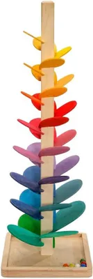 Imagen del producto de Árbol de sonido para niños, de madera, en varios colores. Ideal para ejercicios de silencio. Dimensiones: 25 cm x 25 cm x 73 cm. Código: 109303