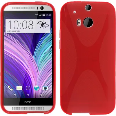 Produktbild von PhoneNatic Case kompatibel mit HTC One M8 - rot Silikon Hülle X-Style Cover