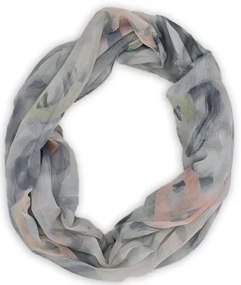 Produktbild von styleBREAKER Damen Loop Schal mit Brushstroke Herz Muster | luftiger Schlauchschal | weiches Halstuch für Frühling und Sommer aus Viskose 79 x 49 cm