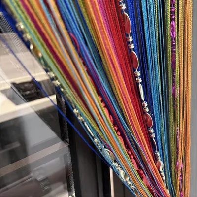 Zdjęcie produktu dla Zasłona dekoracyjna, podwójna, 100 x 200 cm, zasłona okienna z koralikami