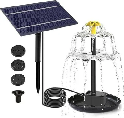 Produktbild von Solarbetriebener Gartenbrunnen, Solar-Teichpumpe, Solar-Bewässerungspumpe, Gartenteich, verschiedene Farben