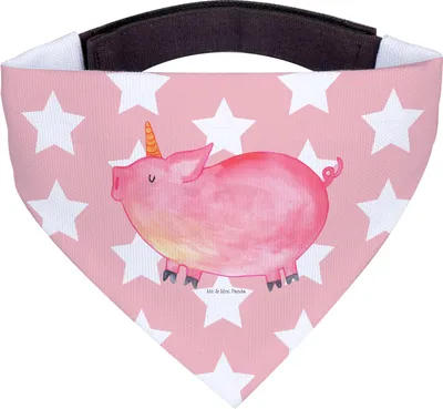 Produktbild von Mr. & Mrs. Panda Halstuch Einhorn Schwein - Rot Pastell - Geschenk, Hunde-Halstuch, Hundehalstuch, English, Tuch, Bauer, Spruch, Hunde, Unicorn, Party, Hund