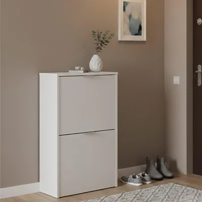 Immagine prodotto di Dmora Scarpiera Arafat 22x50x75h cm Bianco, 12 Paia 2 Ante