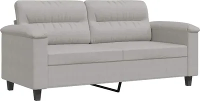 Produktbild von vidaXL 2-Sitzer-Sofa Hellgrau 140 cm Mikrofasergewebe