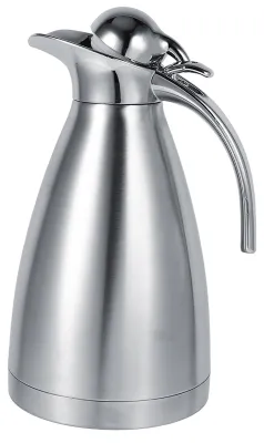 Obrázek produktu pro Nerezová konvice na kávu, dvojstěnná, vakuově izolovaná, termoska, ohřívač, 1,5 l, stříbrná