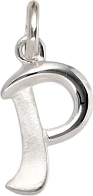 Produktbild von JOBO Anhänger Buchstabe P 925 Sterling Silber rhodiniert teilmattiert