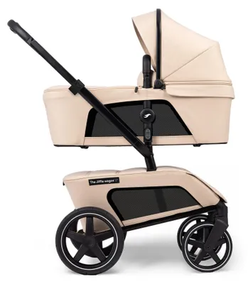 Produktbild von The Jiffle Wagon 2+ Plus Clay – 6-in-1 Kinderwagen, Mitfahrbrett & Bollerwagen, ab Geburt, All-Terrain, 57 kg Traglast, kompakt faltbar