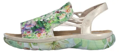 Produktbild von Rieker Damen Sandale Hochfront mit Blumenmuster und Plateausohle 64841, Größe:38 EU, Farbe:Mehrfarbig