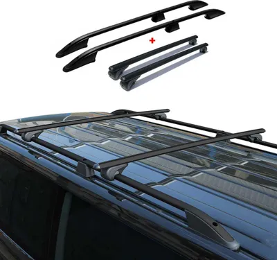 Image de Kit Barres de toit pour VW T5 T6 Transporter Multivan L1 Empattement Court Noir