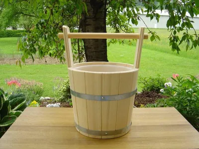 Produktbild von Achleitner Sauna Aufgusskübel Fichtenholz 5 liter mit Tragegriff 763