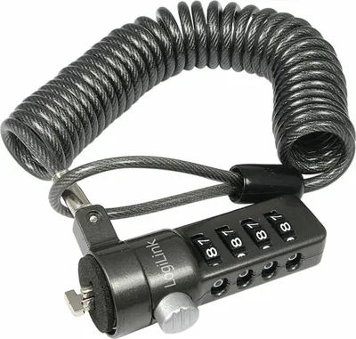 Produktbild von LogiLink NBS004, 1,8 m, Zahlenschloss, Zink Stahl, Schwarz