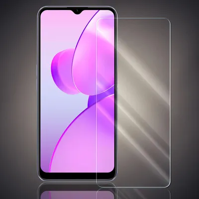 A smartphone screen protector is shown next to a smartphone.