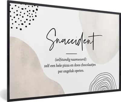 Produktbild von MuchoWow® Gerahmtes Poster Zitate - Snaccident definition - Sprichwörter - Wörterbuch 90x60 cm - Poster mit Schwarzem Bilderrahmen Wandposter Rahmen Foto Bilder - Fotorahmen - Foto-Plakat