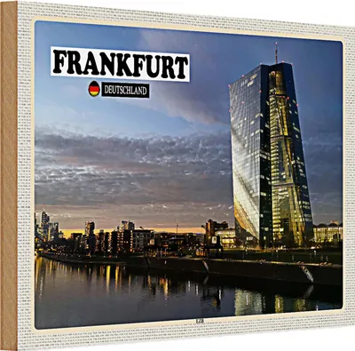 Produktbild von Holzschild Städte Frankfurt Deutschland EZB Neubau 30x20cm