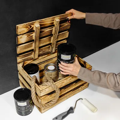 Immagine prodotto di Creative Deco Baule in Legno Fiammato con Coperchio | 40 x 30 x 22 | Baule da Esterno, Cassapanca Vintage Shabby | Armadio Portaoggetti per Decorare