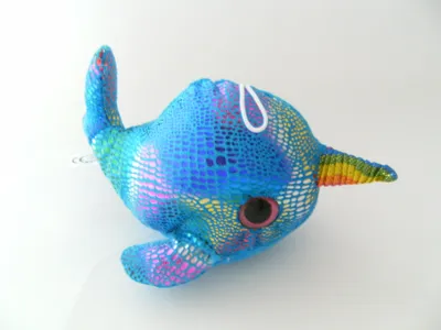 Produktbild von Plüschtier Narwal 23 cm, neon blau, Kuscheltiere Stofftiere Tier, Wale Fische
