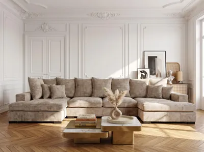 Productafbeelding van Zitmeubel met slaapfunctie, model BENICIO, bank in stof, kleur beige