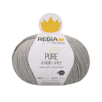 Obrázok produktu pre Regia Premium Pure 00090 Light Grey Mel. Pletacia priadza