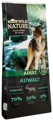 Produktbild von Dehner Wild Nature Hundefutter Auwald, Trockenfutter getreidefrei / zuckerfrei, für ausgewachsene Hunde, Wild, 12 kg