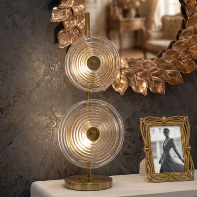 Immagine prodotto di Lampada da tavolo Mauro Ferretti Venezia E14 ∅ 25x63 cm oro naturale marrone