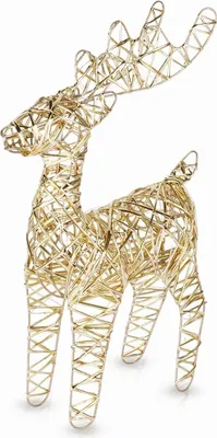 Zdjęcie produktu dla Renifer świecący złoty 25 LED 34 cm