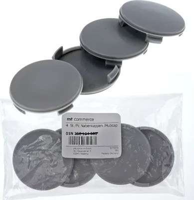 Produktbild von 4X 60mm Nabenkappen Felgen Deckel Kappen Grau Gewölbt kompatibel mit Alutec Rial Anzio