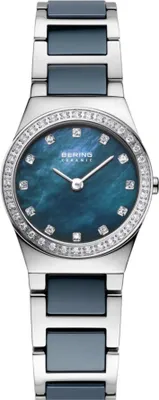Produktbild von BERING Ceramic Damenuhr grau/blau 32426-707