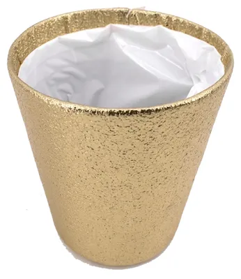 Produktbild von Gerimport Pflanzenkorb - glitter gold - Blumentopf - 15 x 14 cm - Weihnachtsgesteck