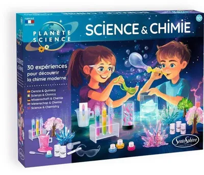 Produktbild von Wissenschafts-Experimentierkasten, 30 Experimente, 12 Rohstoffe, Chemie Lernset, Ab 8 Jahren