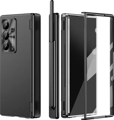 Obrázek produktu pro Pouzdro na Samsung Galaxy Z Fold 7 magnetická ochrana pantu s držákem na pero, ochranné pouzdro proti poškrábání s fólií na objektiv a displej černé