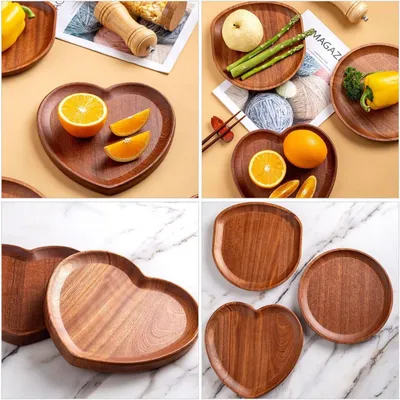 Produktbild von Herzförmiges Holztablett zum Servieren, leicht und vielseitig für Restaurant und Zuhause