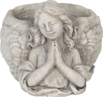 Immagine prodotto di Vaso da fiori Clayre & Eef 19x17x14 cm Pietra grigia
