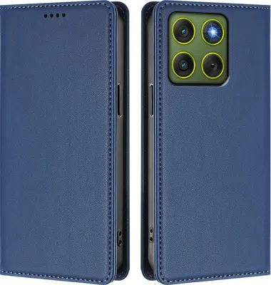 Immagine prodotto di Custodia in pelle per Motorola Edge 70, custodia a libro magnetica in Finto cuoio con supporto, blu scuro