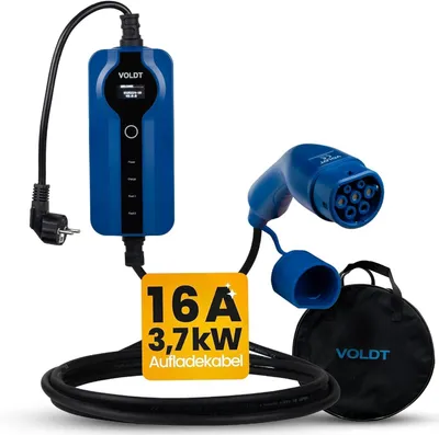 Image de Câble de charge de type 2, prise Schuko, 3,7 kW, monophasé, 8A