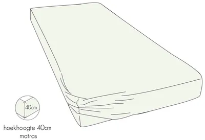 Produktbild von Kayori Perkal Spannlaken Shizu Farbe Offwhite Größe 120x200