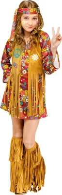 Produktbild von Hippie Mädchen - Karneval Fasching Kindergröße: 128-140