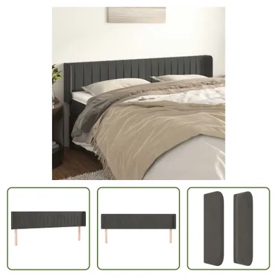 Produktbild von The Living Store Kopfteil mit Ohren Dunkelgrau 203x16x78/88 cm Samt