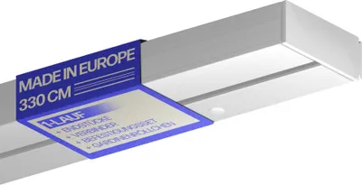Produktbild von Gardinenschiene 330cm (1x90/2x120cm) / 1-läufig Vorhangschiene Komplettset (Verbinder,Befestigungs-Set,Seitendeckel,Gardinenröllchen)