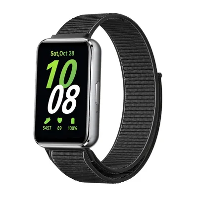 Obrázok produktu pre Pre Samsung Galaxy Fit 3 Elastický dizajn Športový tkaný nylonový náhradný pás na ruku Black