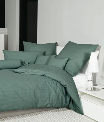 Image de Janine Mako-Soft-Seersucker linge de lit 135X200,80x80 2 pièces PIANO 125-066-500 vert sauge