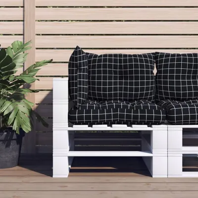 Produktbild von "2024"cloris Palettenkissen 3 Stk. Schwarz Karomuster Oxford-Gewebe - Gartenmöbelauflagen CHY63913964