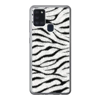 Produktbild von MuchoWow® Handyhülle Schutzhülle Hülle für Samsung Galaxy A21s Tiermuster - Zebra - Weiß Silikon Softcase Handy Hülle - Hartschale