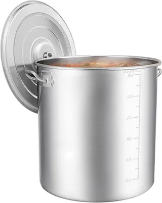 Imagen del producto de Olla de 70 litros, acero inoxidable 201, 45 cm, para cocina industrial, ideal para cocinar en inducción o gas