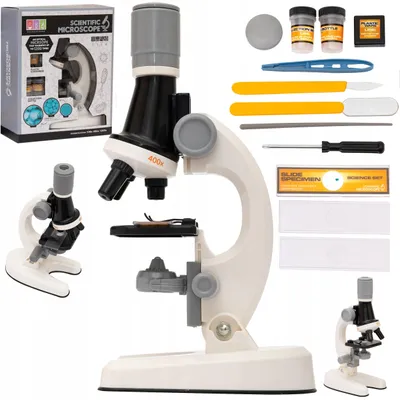 Productafbeelding van Wetenschappelijke Microscoop Voor Kinderen, Experimentenset Voor Op School, 1200-Voud Vergroting