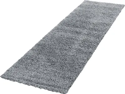 Produktbild von Teppich Läufer Wohnzimmer Hellgrau 80x250 Unicolor - Einfarbig aus Polypropylen