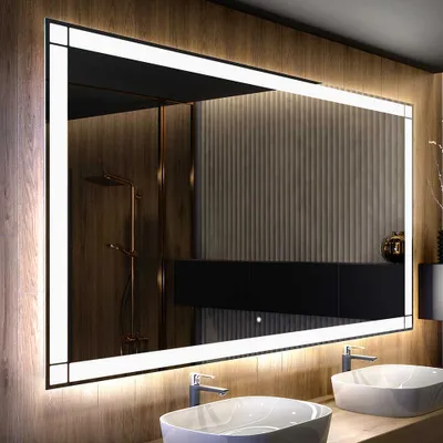 Obrázok produktu pre Moderne zrkadlo do kupelne s osvetlenim LED 80x70 cm | Farba LED: Biela studená 7000K | Spínač podsvietenia: Dotykový | LED125